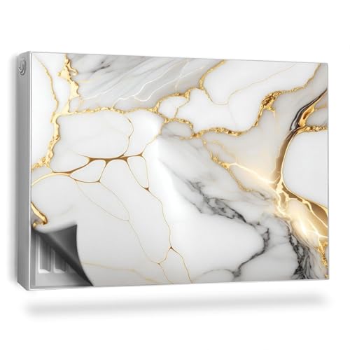Heizkörperabdeckung 90x60 cm Einfache Installation Magnetbefestigung Hitzebeständing Magnetisch Heizung Schutz Magnetmatte für Heizkörper - Stilvolle, mit Marmor verzierte Steinstruktur von Generic