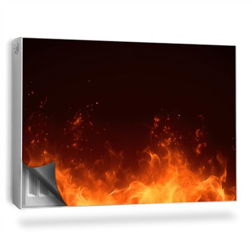 Heizkörperabdeckung 90x60 cm Magnetmatte Einfache Installation Magnetisch Magnetbefestigung Heizung Schutz für Heizkörper Hitzebeständing - Brennendes Feuer, mächtige Kräfte der Natur von Generic