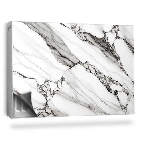 Heizkörperabdeckung 90x60 cm Magnetmatte Einfache Installation Magnetisch Magnetbefestigung Heizung Schutz für Heizkörper Hitzebeständing - Gebrochener Marmor, eleganter, modischer Stein von Generic