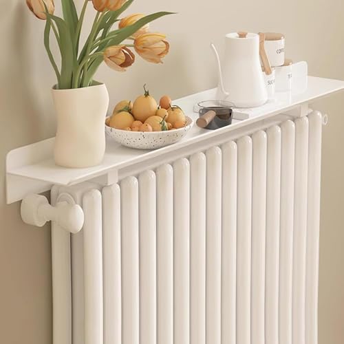 Heizkörperabdeckungen Weiß, über Dem Heizkörperregal Maximieren Den Platz, Stilvolle Heizkörperheizungsabdeckung Staubdicht Gegen Rauch, Kein Bohren Erford, W 15cm/6in; L 60cm/23.7in von Generic