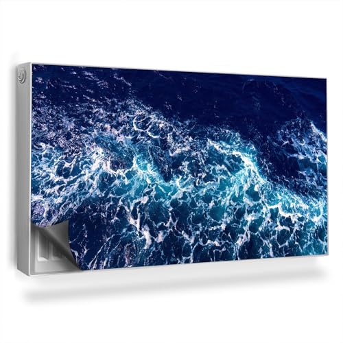 Heizkörperverkleidung 110x60 cm Einfache Installation Magnetbefestigung Hitzebeständing Magnetisch Heizung Schutz Magnetmatte für Heizkörper - Geschäumte Meereswelle, Meeresfarben von Generic