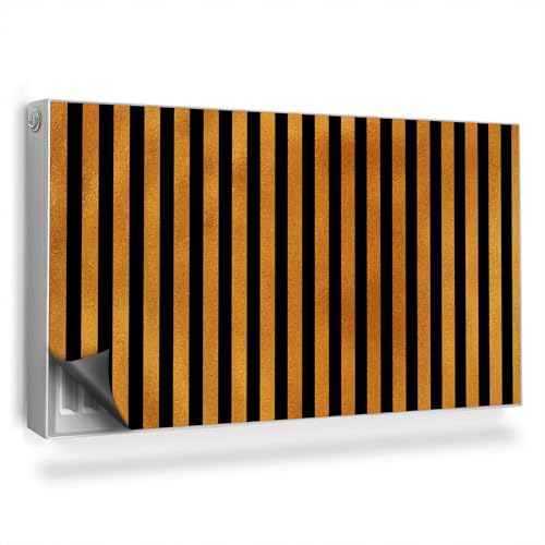 Heizkörperverkleidung 110x60 cm für Heizkörper Magnetmatte Magnetbefestigung Einfache Installation Heizung Schutz Magnetisch Hitzebeständing - Lamellenmuster, vertikale Holzlatten von Generic