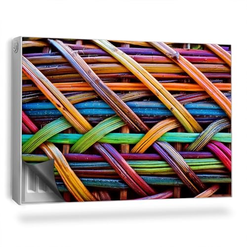 Heizkörperverkleidung 90x60 cm Magnetbefestigung Heizung Schutz Magnetmatte Hitzebeständing Einfache Installation für Heizkörper Magnetisch - Eine Nahaufnahme des Korbgeflechts von Generic