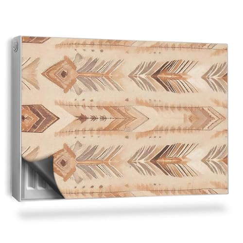 Heizkörperverkleidung 90x60 cm Magnetbefestigung Heizung Schutz Magnetmatte Hitzebeständing Einfache Installation für Heizkörper Magnetisch - Helles ethnisches Stammesmuster im Boho-Stil von Generic