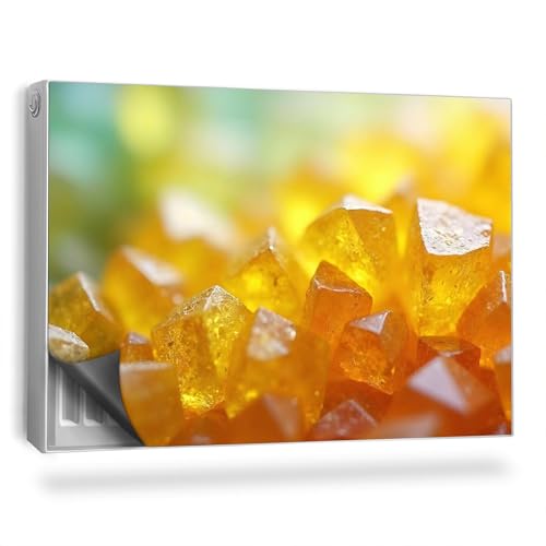 Heizkörperverkleidung 90x60 cm Magnetmatte Einfache Installation Magnetisch Magnetbefestigung Heizung Schutz für Heizkörper Hitzebeständing - Nahaufnahme von Quarzkristallen in warmen Farben von Generic
