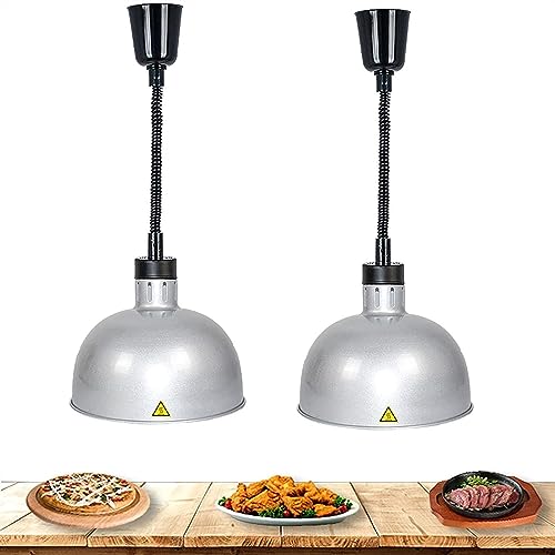 Heizlampe im 2er-Pack – einziehbare Buffet-Wärmelampe für Partys, Catering und Gastronomie – hält Speisen mit der Lebensmittel-Wärmelampe warm, ideales Restaurantzubehör (Farbe: A, Größe: 2 von Generic