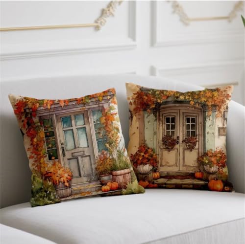 Herbst Kissen Bauernhaus Kissenbezug 45x45cm Quadrat Kopfkissen 2er Set Sofakissen Herbst Kuschelkissen Doppelseitiges Muster Kissenhüllen Samt Kissenbezüge für Bauernhaus Garten Balkon Deko wj-797 Herbst Kissen Bauernhaus Kissenbezug 45x45cm Quadrat Kopfkissen 2er Set Sofakissen Herbst Kuschelkissen Doppelseitiges Muster Kissenhüllen Samt Kissenbezüge für Bauernhaus Garten Balkon Deko wj-797 von Generic