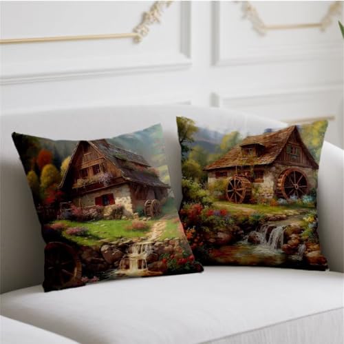 Herbst Kissen Bauernhaus Kissenbezug 45x45cm Quadrat Kopfkissen 2er Set Sofakissen Retro Kuschelkissen Doppelseitiges Muster Kissenhüllen Samt Kissenbezüge für Bauernhaus Garten Balkon Deko wj-789 Herbst Kissen Bauernhaus Kissenbezug 45x45cm Quadrat Kopfkissen 2er Set Sofakissen Retro Kuschelkissen Doppelseitiges Muster Kissenhüllen Samt Kissenbezüge für Bauernhaus Garten Balkon Deko wj-789 von Generic