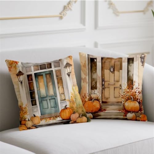 Herbst Kissen Bauernhaus Kissenbezug 55x55cm Quadrat Kopfkissen 2er Set Sofakissen Herbst Kuschelkissen Doppelseitiges Muster Kissenhüllen Leinen Kissenbezüge für Bauernhaus Garten Balkon Deko wj-793 Herbst Kissen Bauernhaus Kissenbezug 55x55cm Quadrat Kopfkissen 2er Set Sofakissen Herbst Kuschelkissen Doppelseitiges Muster Kissenhüllen Leinen Kissenbezüge für Bauernhaus Garten Balkon Deko wj-793 von Generic