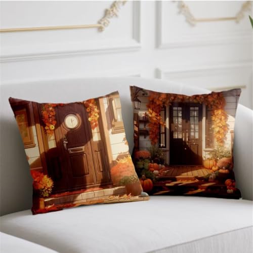 Herbst Kissen Bauernhaus Kissenbezug 70x70cm Quadrat Kopfkissen 2er Set Sofakissen Herbst Kuschelkissen Doppelseitiges Muster Kissenhüllen Samt Kissenbezüge für Bauernhaus Garten Balkon Deko wj-799 Herbst Kissen Bauernhaus Kissenbezug 70x70cm Quadrat Kopfkissen 2er Set Sofakissen Herbst Kuschelkissen Doppelseitiges Muster Kissenhüllen Samt Kissenbezüge für Bauernhaus Garten Balkon Deko wj-799 von Generic