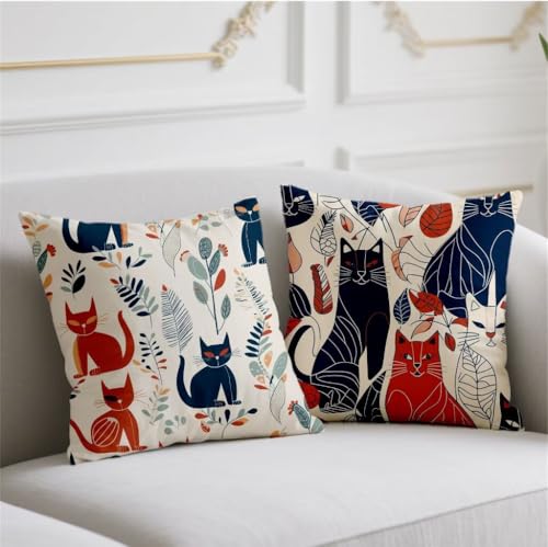 Herbst Kissen Katze Kissenbezug 65x65cm Quadrat Kopfkissen 2er Set Sofakissen Farbe Kuschelkissen Doppelseitiges Muster Kissenhüllen Leinen Kissenbezüge Bauernhaus Garten Balkon Terrassen Deko wj-601 Herbst Kissen Katze Kissenbezug 65x65cm Quadrat Kopfkissen 2er Set Sofakissen Farbe Kuschelkissen Doppelseitiges Muster Kissenhüllen Leinen Kissenbezüge Bauernhaus Garten Balkon Terrassen Deko wj-601 von Generic