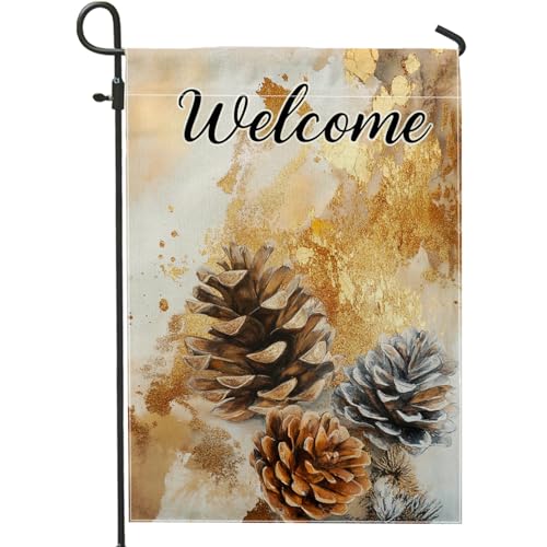 Herbst-Tannenzapfen Gartenflagge, dekorative Herbst-Natur-Heimdekoration, Hofbanner, doppelseitiger Stoff, Outdoor-Rasendekoration, Willkommensernte, saisonaler Gruß, 30,5 x 45,7 cm Herbst-Tannenzapfen Gartenflagge, dekorative Herbst-Natur-Heimdekoration, Hofbanner, doppelseitiger Stoff, Outdoor-Rasendekoration, Willkommensernte, saisonaler Gruß, 30,5 x 45,7 cm von Generic