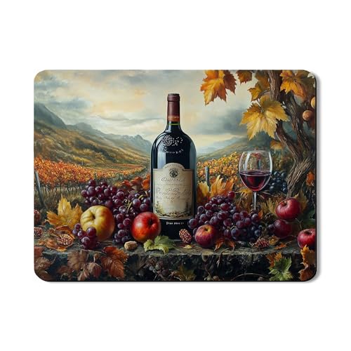 Herbst-inspirierte Abtropfmatten für Küchentheke, rustikaler Weinberg, saugfähiges Gummi-Abtropfgestell, Erntefall, PU-Leder, saisonales Design für Küchendekoration, 45,7 x 61 cm von Generic