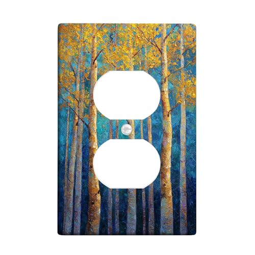 Herbstbaum-Lichtschalter-Abdeckplatte/Steckdosenabdeckungen, goldene Blätter für Heimdekoration, Thermoplastische Wandplatten, Standardgröße Einzel-Duplex-Steckdose Herbstbaum-Lichtschalter-Abdeckplatte/Steckdosenabdeckungen, goldene Blätter für Heimdekoration, Thermoplastische Wandplatten, Standardgröße Einzel-Duplex-Steckdose von Generic