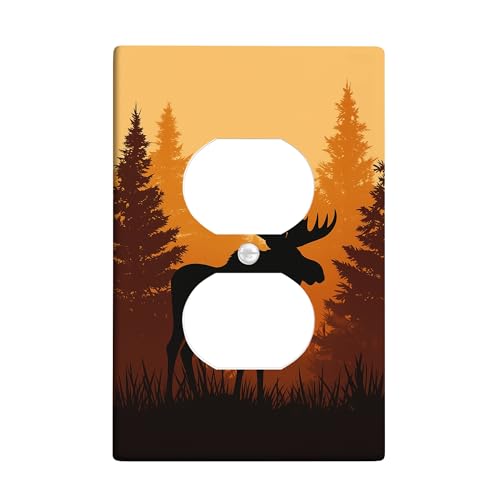 Herbstelch Lichtschalter-Abdeckplatte, warmes Orangenwald-Design für Heimdekoration, Thermoplastische Wandplatten, Standardgröße Einzel-Duplex-Steckdose Herbstelch Lichtschalter-Abdeckplatte, warmes Orangenwald-Design für Heimdekoration, Thermoplastische Wandplatten, Standardgröße Einzel-Duplex-Steckdose von Generic