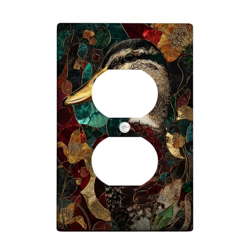 Herbstente Lichtschalter-Abdeckplatten/Steckdosenabdeckungen, sattbraune Wasservögel für Wanddekoration, thermoplastische Wandplatten, Standardgröße, Einzel-Duplex-Steckdose von Generic