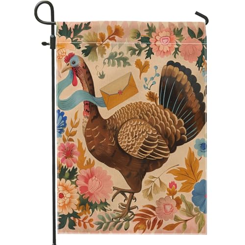 Herbsternte Blumen-Gartenflagge, braune Truthahn, Briefumschlag, Heimdekoration, doppelseitig, Jute, Hofflagge, Urlaub, Erntedankfest, Outdoor, Rasen-Dekoration, 30,5 x 45,7 cm Herbsternte Blumen-Gartenflagge, braune Truthahn, Briefumschlag, Heimdekoration, doppelseitig, Jute, Hofflagge, Urlaub, Erntedankfest, Outdoor, Rasen-Dekoration, 30,5 x 45,7 cm von Generic