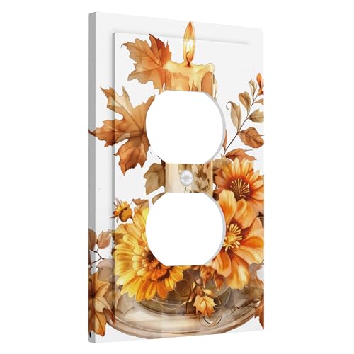 Herbsternte Blumen-Lichtschalter-Abdeckplatten/Steckdosenabdeckungen, Herbst-Thanksgiving-Kerzen-Design, Heimdekoration, thermoplastische Gerätemontage, Wandplatten, Standardgröße, Einzelwippe Herbsternte Blumen-Lichtschalter-Abdeckplatten/Steckdosenabdeckungen, Herbst-Thanksgiving-Kerzen-Design, Heimdekoration, thermoplastische Gerätemontage, Wandplatten, Standardgröße, Einzelwippe von Generic