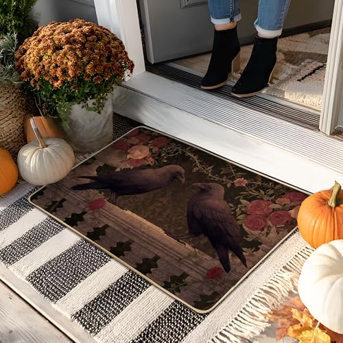 Herbstkrähen-Fußmatte, schwarzer Vogel, Eingangsmatte für Innen- und Außenbereich, Herbstdekoration, rutschfest, Gummi, wasserdicht, staubabweisend, leicht zu reinigen, 73,2 x 43,2 cm Herbstkrähen-Fußmatte, schwarzer Vogel, Eingangsmatte für Innen- und Außenbereich, Herbstdekoration, rutschfest, Gummi, wasserdicht, staubabweisend, leicht zu reinigen, 73,2 x 43,2 cm von Generic