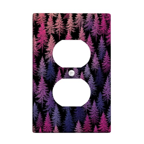 Herbstwald Lichtschalter-Abdeckplatten/Steckdosenabdeckungen, Violett- und Pfirsichbaum-Design für Heimdekoration, thermoplastische Wandplatten, Standardgröße, Einzel-Duplex-Steckdose Herbstwald Lichtschalter-Abdeckplatten/Steckdosenabdeckungen, Violett- und Pfirsichbaum-Design für Heimdekoration, thermoplastische Wandplatten, Standardgröße, Einzel-Duplex-Steckdose von Generic