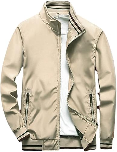 Herren Business Jacke Im Freien Casual Oberbekleidung Mantel Bomberjacke, Khaki, XXL von Generic