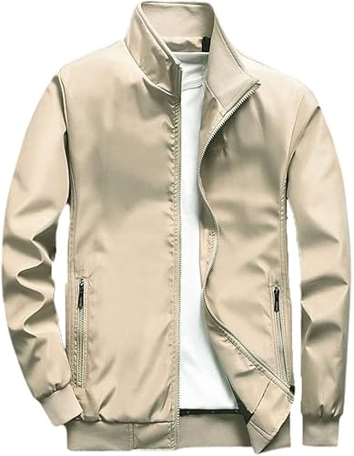 Herren Business Jacke Im Freien Casual Oberbekleidung Mantel Bomberjacke, Khaki 001, L von Generic