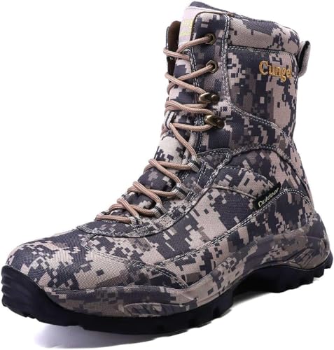Herren Camouflage wasserdichte Militärstiefel Bequeme Atmungsaktive Wanderstiefel Verschleißfeste rutschfeste Trekkingstiefel High-top-Schuhe, Khaki, 10.5 UK Herren Camouflage wasserdichte Militärstiefel Bequeme Atmungsaktive Wanderstiefel Verschleißfeste rutschfeste Trekkingstiefel High-top-Schuhe, Khaki, 10.5 UK von Generic