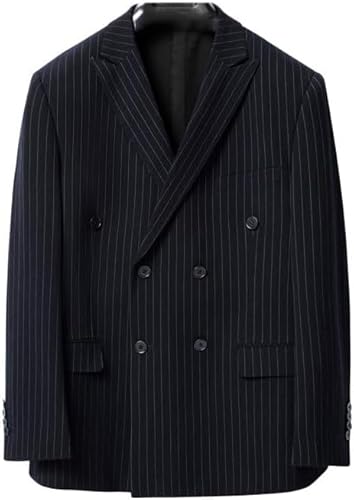 Herrenanzüge, Blazer Hochzeit Smoking Streifen Lose Zweireihige Seitenschlitze Business Casual Bankett Gastgeber Formelle Jacke Fette Herrenbekleidung, Navyblue, 48 Herrenanzüge, Blazer Hochzeit Smoking Streifen Lose Zweireihige Seitenschlitze Business Casual Bankett Gastgeber Formelle Jacke Fette Herrenbekleidung, Navyblue, 48 von Generic
