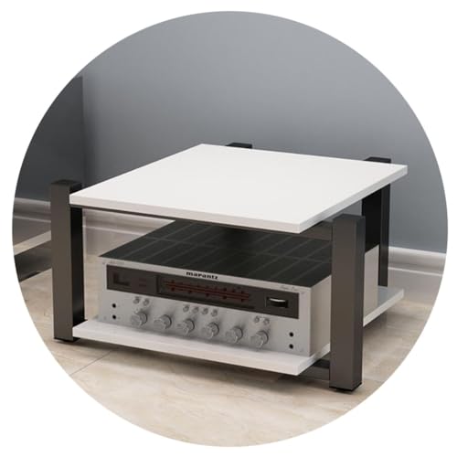 HiFi-Rack AV-Regal 2/3/4-stufig TV-Ständer Multifunktionale MDF-Regale für AV-Verstärker Professionelle Lautsprecherablage Stativ-Lautsprecher-Rack Verstärker-Rack (Farbe: Weiß, Größe: 70 * von Generic