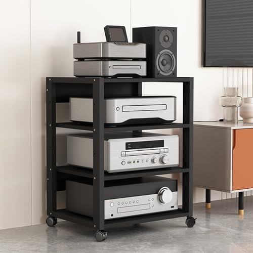 HiFi Rack Mehrschichtige Lagerung Mit Rädern Cd Regals，Geeignet für Wohnzimmer, Büro(50 * 40 * 69.5cm) von Generic
