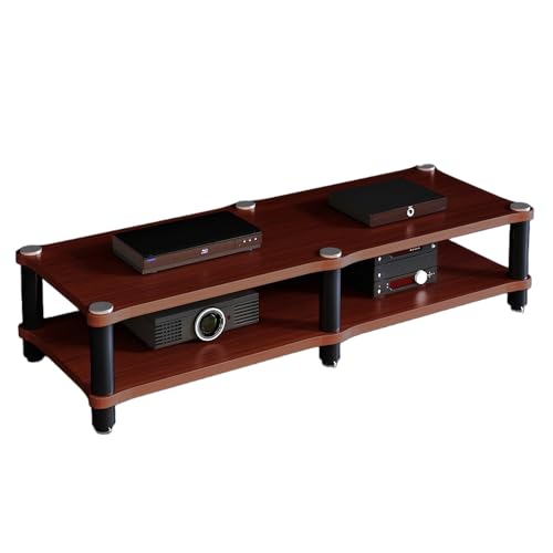 HiFi Rack TV Rack Entertainment-Center, Schallplattenständer für Verstärker Plattenspieler Stereo-Receiver, Offener CD-Player-Ständer für Heimkino Schlafzimmer(Red,37 * 48cm/14.6 * 18.9in) von Generic