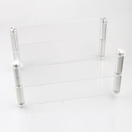 HiFi Rack aus Acryl und Aluminiumlegierung, HiFi Regal für Plattenspieler & Stereoanlagen & Kompaktanlage, Audio Komponentenschrank Offener CD-Player-Ständer(Clear) von Generic