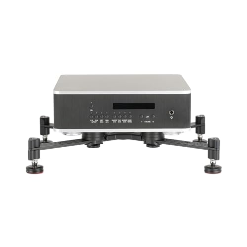 HiFi Regal Stereo-Audio-Medienschrank mit 1/2/3/4 Ebenen, HiFi Rack Audio-Komponenten Entertainment-Center, Offener CD-Player-Ständer für Kompaktanlage(6.8cm/2.7in) von Generic