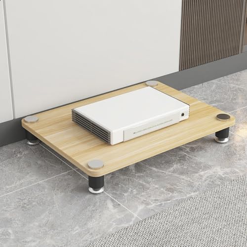 HiFi Regal Stereo-Audio-Medienschrank mit 1/2/3/4 Ebenen HiFi Rack aus Holz & Stahl, Offener CD-Player-Ständer, für Hi-Fi-Anlagen und WLAN-Router(Yellow,5cm/2in) von Generic