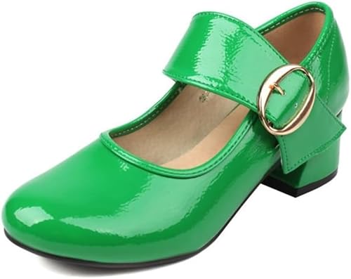 High Heel Temperament Dicker Absatz Mary Jane Schuhe Runder Kopf Niedrige Schuhe Damenmode Schuhe Runder Kopf Klassisch Täglich Single, Green, 4 UK High Heel Temperament Dicker Absatz Mary Jane Schuhe Runder Kopf Niedrige Schuhe Damenmode Schuhe Runder Kopf Klassisch Täglich Single, Green, 4 UK von Generic