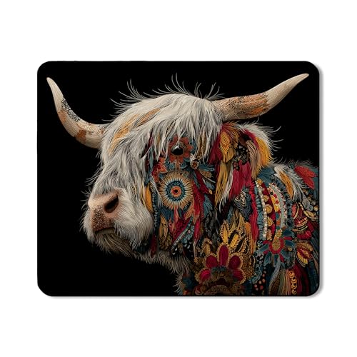 Highland Cow Waschtrockner Top Protector Mat Floral Waschmaschine Top Cover Artistic Rubber Anti-Rutsch Wasserdichte Matten für Waschküche 50,8 x 61 cm von Generic