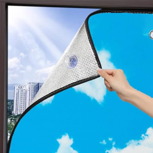 Hitzeschutz Fensterfolie Sonnenschutz Sichtschutzfolie Blendschutz Reflektierende Sonnenschutzfolie 7mm Aluminiumfolie Isolierfolie Für Fenster Innen & Außen(50x60cm) von Generic