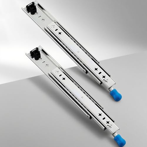 Hochleistungs-Schubladenschienen Mit Schloss 3-Teilige Kugelgelagerte Schubladenschienen Vollständiger Verlängerung Industrieller Hochleistungsschiene 53 Mm Breit 1 Paar(500mm) von Generic