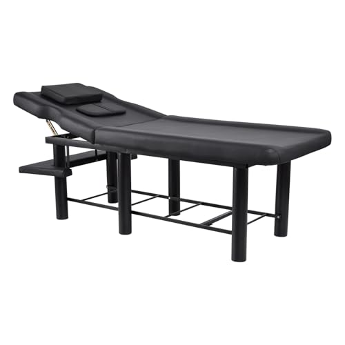 Hochleistungsmassagetisch, breiter Massagetisch,Stationäres Spa -Gesichtsbett mit - Metallrahmen Kosmethetik -Tisch mit Verstellbarer Rückenlehne für Spa -Friseurkosmetik von Generic