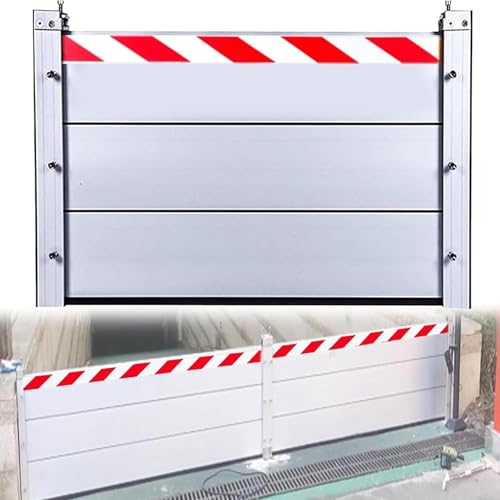 Hochwasserschutz Barriere Aussen 60-400cm Wiederverwendbare Hochwasserschutzbarriere Mobile Hochwasserschutz Barriere Für Unterführungen, Fabrik, Garageneinfah(L 380CM,H 140CM) von Generic