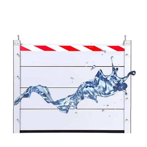 Hochwassersperre 131–140 Cm Abnehmbare Aluminium-Wasserrückhalteplatte Geeignet Für Garage, Keller, Haustür, Einfahrt(Outside,133 * 80cm) von Generic