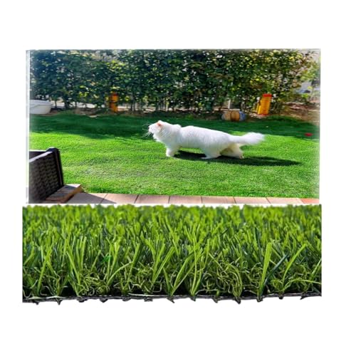Hochwertiger synthetischer Kunstrasenteppich mit Drainagelöchern,Widerstandsfähiger Rasen for Terrasse, Balkon, Garten, Hundespielplatz(2x12m/6x40ft) von Generic