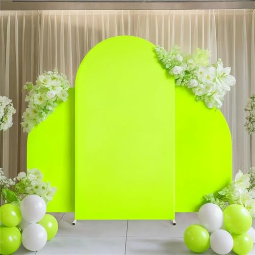 Hochzeit Bogen Abdeckung Spandex Fitted Arch Stand Abdeckungen, Runde Top Chiara Und Halbmond Bogen Hintergrund Ständer Abdeckung 3er Set, Für Geburtstagsfeier Zeremonie Bank, Fluro Green Hochzeit Bogen Abdeckung Spandex Fitted Arch Stand Abdeckungen, Runde Top Chiara Und Halbmond Bogen Hintergrund Ständer Abdeckung 3er Set, Für Geburtstagsfeier Zeremonie Bank, Fluro Green von Generic
