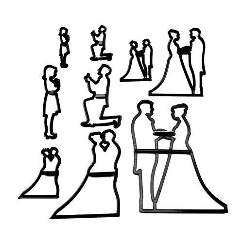 Hochzeits-Fondant-Ausstechformen-Set für Hochzeiten, Jahrestage, Brautschmuck, Verlobung, Kuchendekoration, Schneidewerkzeug von Generic