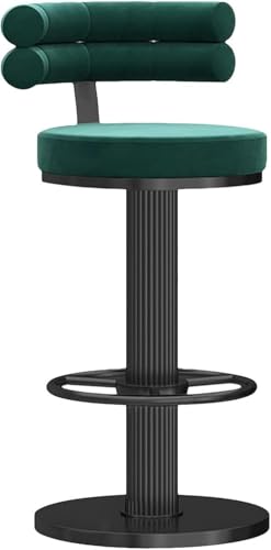 Hocker In Thekenhöhe, Strapazierfähige Barhocker Mit Drehbarem Stuhl, Samtsitz Und Runder Fußlehne, Moderne Kücheninsel Esszimmertheke Verstellbare Barhocker, Green, 65-80cm(25.6-31.5'') von Generic
