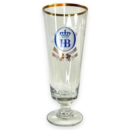 Hofbräu München Bier Glas 0,5l Goldrand Pokalglas HB von Generic