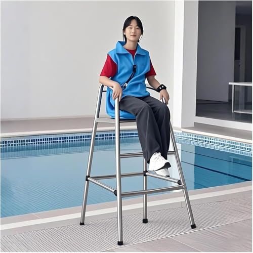 Hoher Hocker Rutschfesten Schwimmbadleiter Pool Hochstuhl für Rettungsschwimmer, 4ft 5ft 6ft Edelstahl-Lebensrettungs-Beobachtungsstuhl für See/Terrasse/Patio/Wasserpark+(Size:120cm/47.2in/3.9ft Tall) Hoher Hocker Rutschfesten Schwimmbadleiter Pool Hochstuhl für Rettungsschwimmer, 4ft 5ft 6ft Edelstahl-Lebensrettungs-Beobachtungsstuhl für See/Terrasse/Patio/Wasserpark+(Size:120cm/47.2in/3.9ft Tall) von Generic