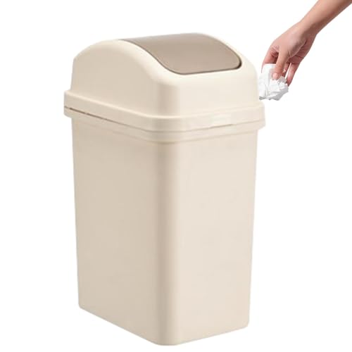Hoher Küchenmülleimer Mülleimer mit Schwingdeckel - Kreativer 10L Mülleimer Großer Mülleimer | Schlafzimmer Mülleimer | Auslaufsicherer Küchenkorb für Theke, Caféecke, Saal von Generic
