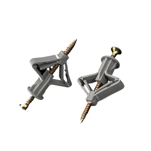 Hohlziegel Faserplatten Selbstschneidende Nagelschraube Kunststoff Expansion Trockenbau Anker Rohr Rohr Kit Schraube Gipskartonplatte(Gray) von Generic