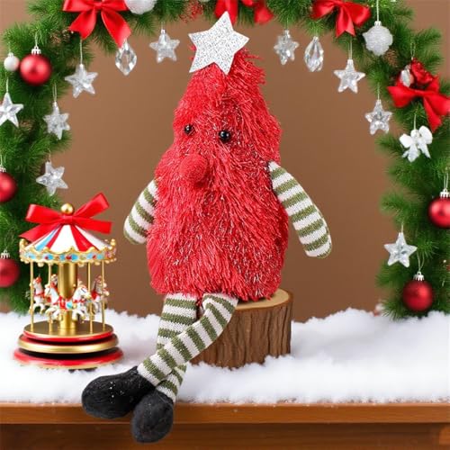 Holiday Christmas Tree Plush Doll - Lange Beine Ornament | Lighted Christmas Tree Shaped Figure | Festliche Dekoration für Party Office Desktop Tischdecke Fireplace Table Centerpiece Classroom School von Generic